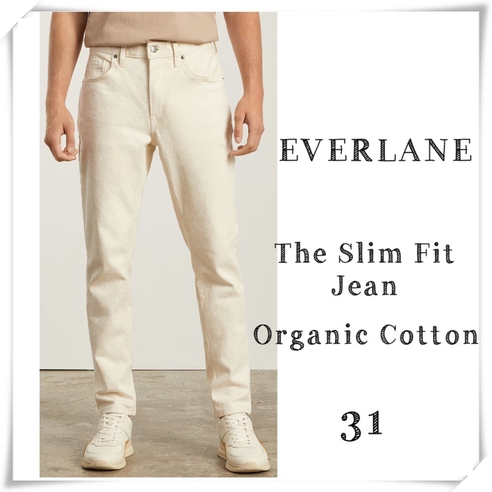 EVERLANE The Slim Fit Jeans Organic Cotton in Bone Cream Size 31